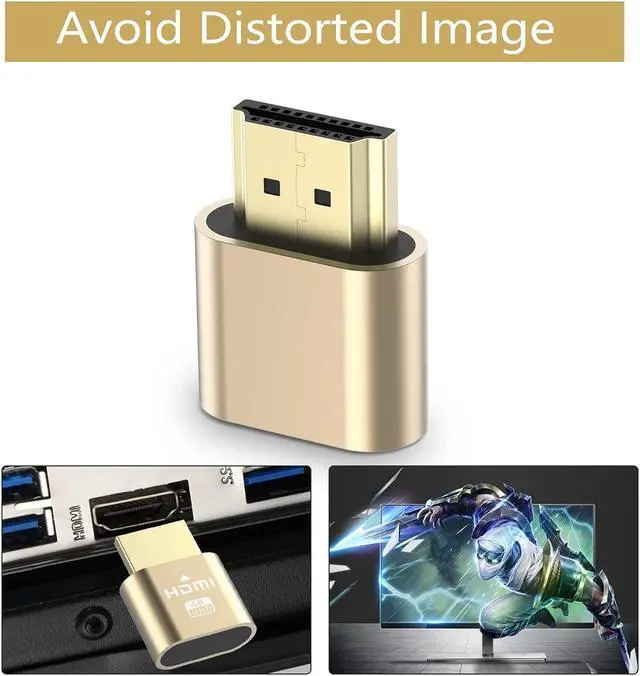 Alt view image 2 of 5 - BIHAIT 4K HDMI Dummy Plug,High Resolution Virtual Monitor Display Emulator,3840x2160@60Hz Adapter for Ethereum ETH ZEC BTC Mining, Compatible with Windows Mac OSX - 10PC