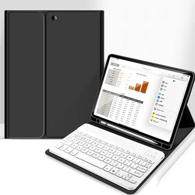 Main image of aoub Case for iPad 6th/5th Generation 9.7 inch, iPad Air 2, iPad Air, Stand Folio Detachable Wireless Bluetooth Keyboard Cover Soft TPU Back Case with Pencil Holder for iPad 9.7, Black