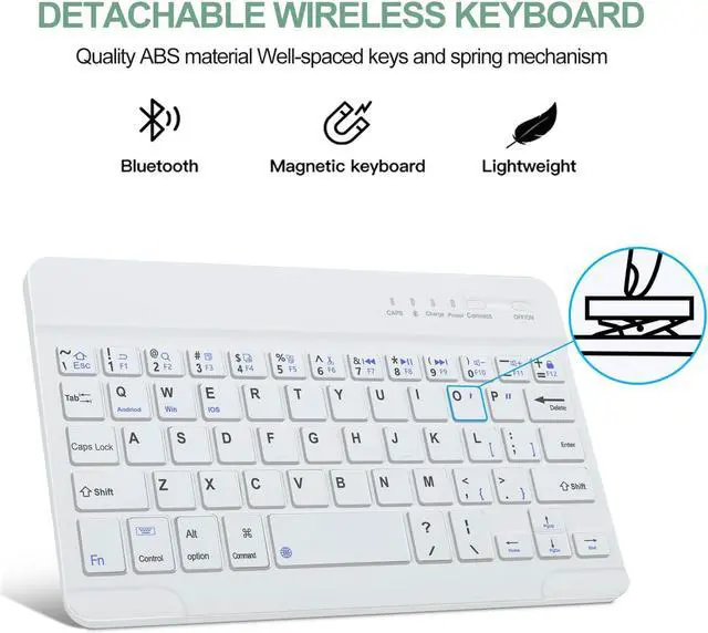 Alt view image 3 of 5 - BORIYUAN iPad mini 6 Keyboard Case 2021, Detachable Wireless Bluetooth Keyboard Slim Folio Smart Cover with Build-in Pencil Holder for iPad mini 6th Generation 8.3 inch  Dark Green