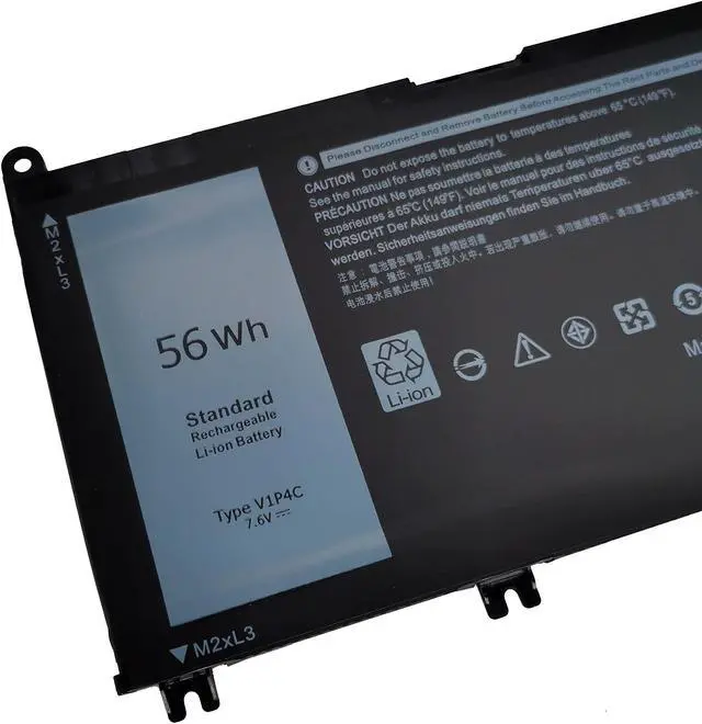 Alt view image 2 of 5 - Fully. V1P4C Replacement Laptop Battery Compatible with Dell Chromebook 13 3380 Inspiron 7486 Chromebook 14 2-in-1 Series Notebook VIP4C FMXMT - 7.6V 56Wh/3500mAh