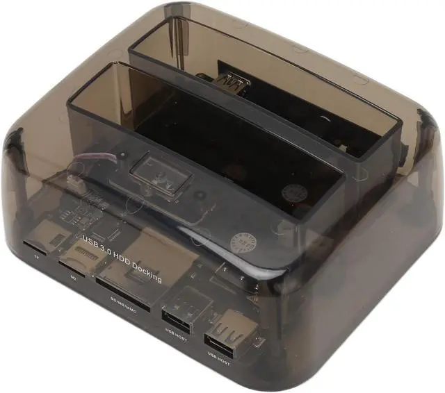 Main image of External Hard Drive Bay, USB 3.0 to SATA IDE Dual Bay, External Hard Drive Dock Offline Clone Support 20TB 6Gbps for 2.5in 3.5in HDD SSD IDE (US Plug)