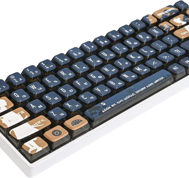 Alt view image 2 of 5 - Ussixchare ASA Profile Pudding Keycaps 60% PBT Key Cap Set for Cherry Mx Gateron Kailh Switch for 60% 65% TKL Keyboards (Black Warrior-ASA)