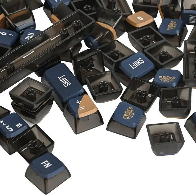 Alt view image 4 of 5 - Ussixchare ASA Profile Pudding Keycaps 60% PBT Key Cap Set for Cherry Mx Gateron Kailh Switch for 60% 65% TKL Keyboards (Black Warrior-ASA)