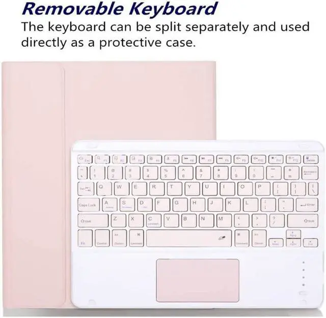 Alt view image 3 of 5 - CHAINORA Touchpad Keyboard Case for iPad 10th Generation (10.9" inch, 2022), 7 Colors Backlit Slim Folio Cover Detachable Bluetooth Keyboard with Pencil Holder(Pink)