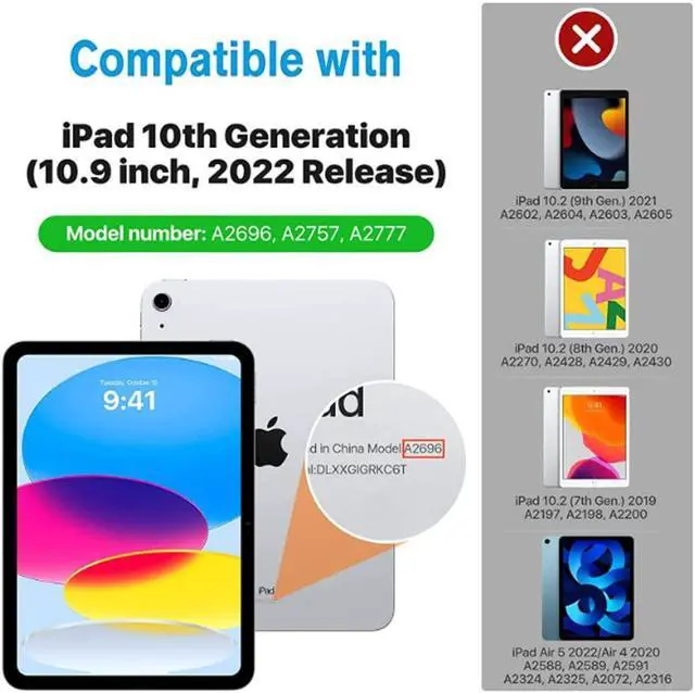 Alt view image 2 of 5 - CHAINORA Touchpad Keyboard Case for iPad 10th Generation (10.9" inch, 2022), 7 Colors Backlit Slim Folio Cover Detachable Bluetooth Keyboard with Pencil Holder(Pink)