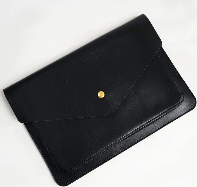 Alt view image 4 of 5 - Benfan Leather Laptop Sleeve 13 Inch Compatible for 2022 13inch MacBook Air M2,13 MacBook Pro M2, Surface Pro 3 4 5 6 7, Dell XPS 13 Color Color Black