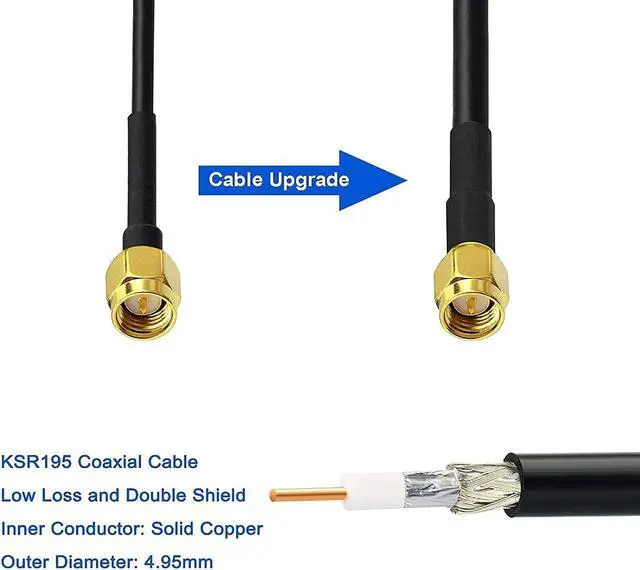 Alt view image 3 of 5 - Bingfu 4g LTE Long Range Cellular Antenna Wall Mount - 9.84ft Cable - with SMA to Dual ts9 Adater - Compatible with Spypoint Link Micro Covert Wildlife Hunting Game Cam Outdoor Mobile Security Camera