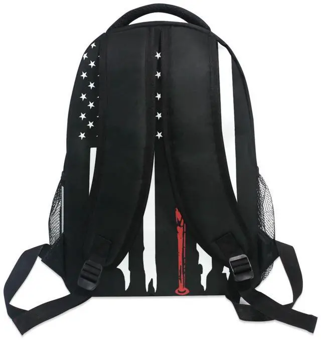 Alt view image 4 of 5 - Miaoquhe America Flag Baseball Backpack for Boys Girls Teenagers, Casual School Bookbag Travel Laptop Daypack, Shoulder Bags for Travel Hiking Camping