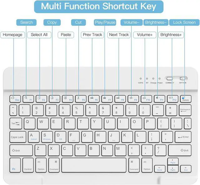 Alt view image 3 of 5 - BQSS iPad 10th Generation Keyboard Case 10.9"2022, Slim Smart Keyboard Case for iPad 10th Gen 2022,Detachable Wireless Keyboard,Pencil Holder (Pale Blue)