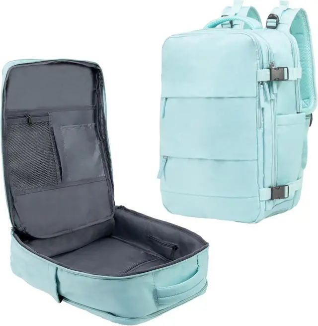 Main image of (Not Made In China) Travel Backpack For Women, Airline Approved Carry On Laptop Bag, Luggage, Personal Item Backpack Bag, Casual Daypack (Mint)