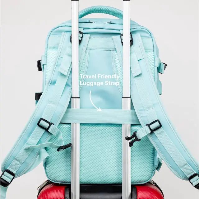 Alt view image 3 of 5 - (Not Made In China) Travel Backpack For Women, Airline Approved Carry On Laptop Bag, Luggage, Personal Item Backpack Bag, Casual Daypack (Mint)