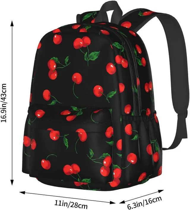 Alt view image 4 of 5 - KiuLoam 17 Inch Backpack Pattern Of The Cherry Laptop Backpack Shoulder Bag School Bookbag Casual Daypack