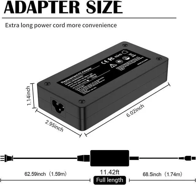 Alt view image 3 of 5 - 170W AC Adapter Laptop Charger for Lenovo ThinkPad W541 W530 W540 P1 P50 P51 P51s P52 P71 P53 P73 x1 extreme ideapad Gaming Series Legion Y720 Notebook Power Cord ADL170NLC2A ADL170SCC3A ADL170NLC3A