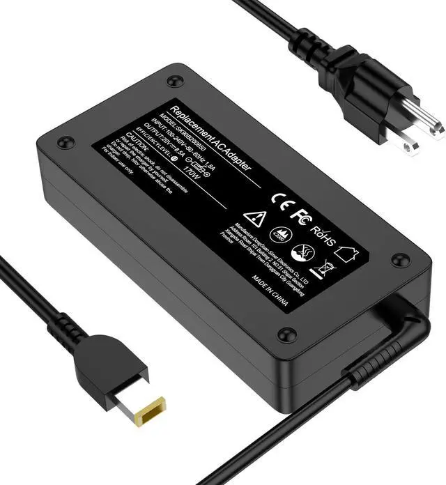 Main image of 170W AC Adapter Laptop Charger for Lenovo ThinkPad W541 W530 W540 P1 P50 P51 P51s P52 P71 P53 P73 x1 extreme ideapad Gaming Series Legion Y720 Notebook Power Cord ADL170NLC2A ADL170SCC3A ADL170NLC3A