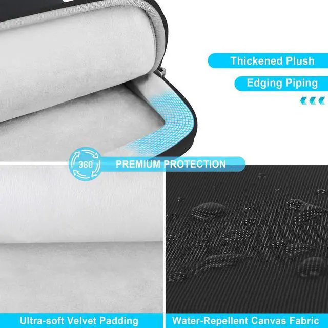 Alt view image 3 of 5 - Lacdo 360° Protective Laptop Shoulder Bag, 16 inch Laptop Bag for 16 inch New MacBook Pro M4/M3/M2 /M1 Pro Max A3403 A3186 A2991 A2780 A2485 2024-2019, 15" Surface Laptop 7th Copilot+PC Computer,Black