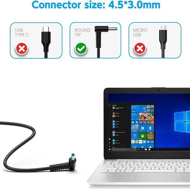 Alt view image 2 of 5 - 150W 19.5V 7.7A HP Laptop Charger for HP Zbook 15 G3 G4 G5 G6, HP Pavilion Gaming 15 17, HP Omen 15 17, HP Envy 15t, 776620-001 AC Adapter Power Supply 4.5MM*3.0MM