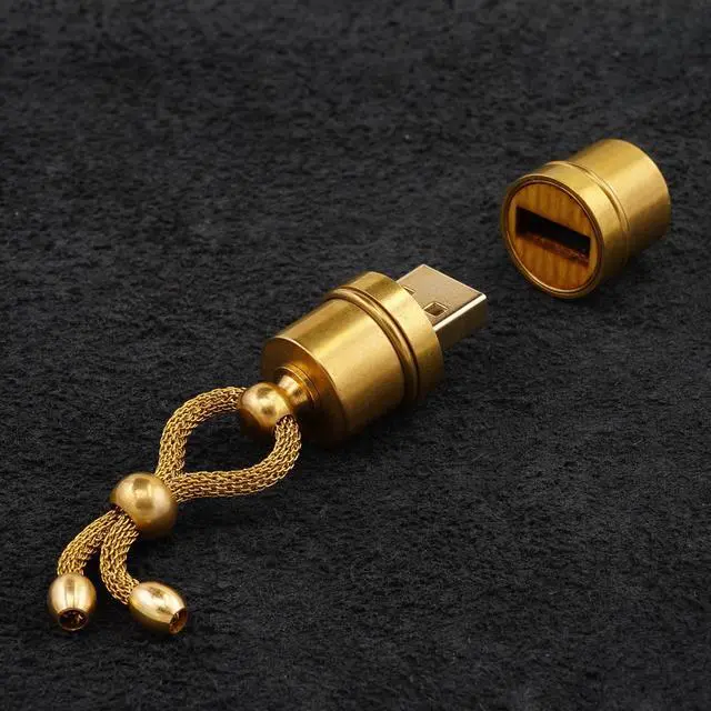 Main image of Handmade 128Gb USB 3.1 Flash Drive Brass/Wood Tube - Unique Design - Steampunk Accessory - Industrial Style - Stick Thumb Pen Key Storage Memory - Authentic Retro Vintage Gadget
