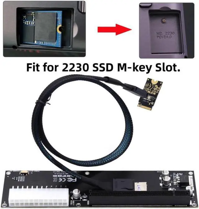 Alt view image 2 of 5 - Chenyang Oculink SFF-8612 to PCI-E 3.0/4.0 M.2 M-Key to SFF-8611 Host Adapter for eGPU/GPD Win Max2 External Graphics Card & SSD