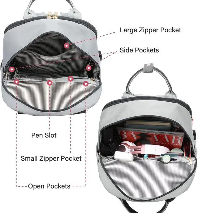 Alt view image 3 of 5 - LOVEVOOK Laptop Backpack for Women 15.6 Inch Laptop Bag with USB Port, Fashion Waterproof Backpacks Teacher Nurse Stylish Travel Bags Vintage Daypacks Bookbag for College School Work