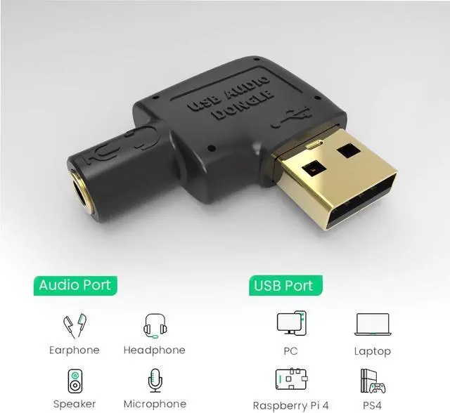 Alt view image 2 of 5 - LZYCO USB to 3.5mm Audio Jack,USB to Audio Jack Adapter Headset,External Stereo Sound Card for Headphone,Mac,PS4,PC,Laptop,Desktops,Plug and Play No Drivers Needed (5)