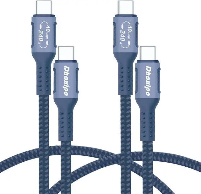 Main image of Dhaxipo USB 4 for Thunderbolt 4 Cable 3FT[2 Pack],40 Gbps Data Transfer with 240W and 4K@144Hz 5K@ 60Hz or 8K@30Hz,Compatible with Thunderbolt 4/3 Cable and USB C,fit for Laptop,Docking,Monitor.