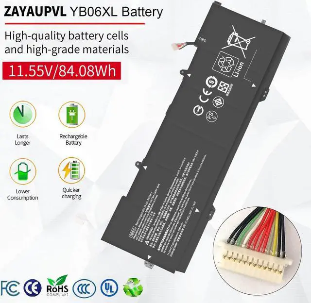 Alt view image 2 of 5 - ZAYAUPVL 84.08Wh YB06XL Battery Replacement for HP Spectre X360 Convertible 15-CH0XX 15T-CH000 Series 15-CH011DX 15-CH011NR 15-CH012NR 928427-271 928427-272 928372-855 928372-856 YB06084XL 11.55V