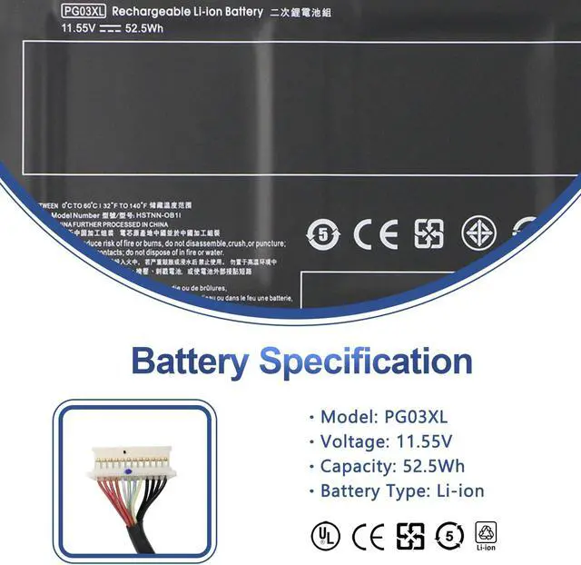 Alt view image 2 of 5 - ANTIEE PG03XL Laptop Battery for HP Pavilion Gaming 15-dk0xxx 15-dk1xxx 15-dk2xxx 15-ec0xxx 15-ec1xxx 15-ec2xxx 15-dk0015la 16-a0xxx 15-dk0001la 15-dk0007ng HSTNN-DB9G L48430-2C1 L48430-2B2 PG03052XL
