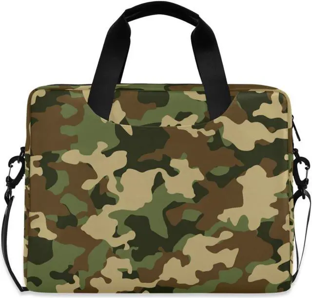 Main image of Laptop Shoulder Bag Military Camo Portable Laptop Sleeve Case with Strap for 14/15.6/16in Notebook Computer Messenger Bag for Women Men Briefcase