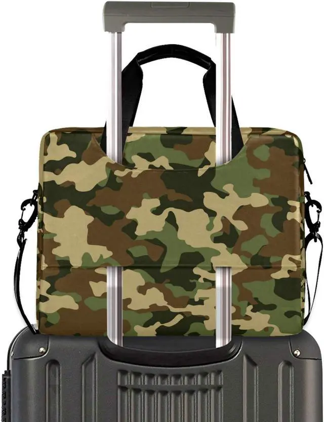 Alt view image 2 of 5 - Laptop Shoulder Bag Military Camo Portable Laptop Sleeve Case with Strap for 14/15.6/16in Notebook Computer Messenger Bag for Women Men Briefcase