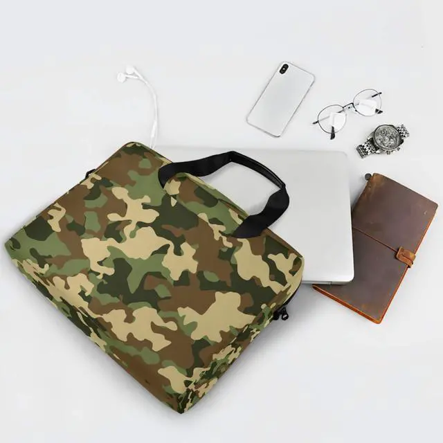 Alt view image 5 of 5 - Laptop Shoulder Bag Military Camo Portable Laptop Sleeve Case with Strap for 14/15.6/16in Notebook Computer Messenger Bag for Women Men Briefcase