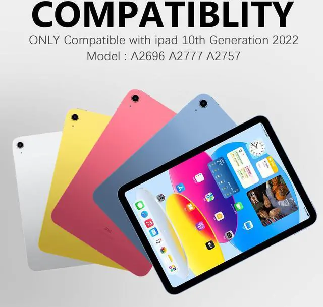 Alt view image 2 of 5 - FUWANG iPad 10th Generation Case with Keyboard 10.9 inch 2022 - Detachable 7 Colors Backlit Wireless Bluetooth Folio Keyboard Case for iPad 10th Generation with Pencil Holder