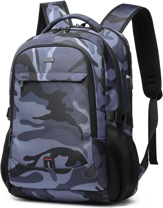 Main image of DUSLANG 17 Inch Travel Laptop Backpack Water Resistant Hiking Backpack for Men Laptop Bag with USB Charging Port,Camouflage green