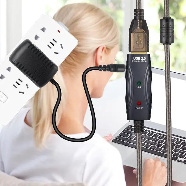 Alt view image 5 of 5 - PASOW USB 2.0 A Male to A Female Extension Cable High Speed 480 Mbps (100 Feet with Led Light)