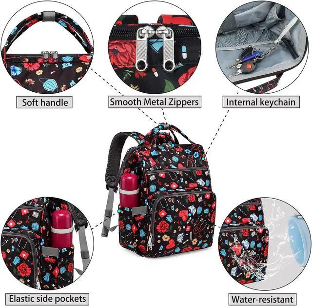Alt view image 5 of 5 - Gatycallaty Large Backpack Purse for Women - 10.6"L x 7.6"W x 16.4"H, 20L Capacity, 2 Compartments and 12 Pockets, Holds up to 15.6" Laptop