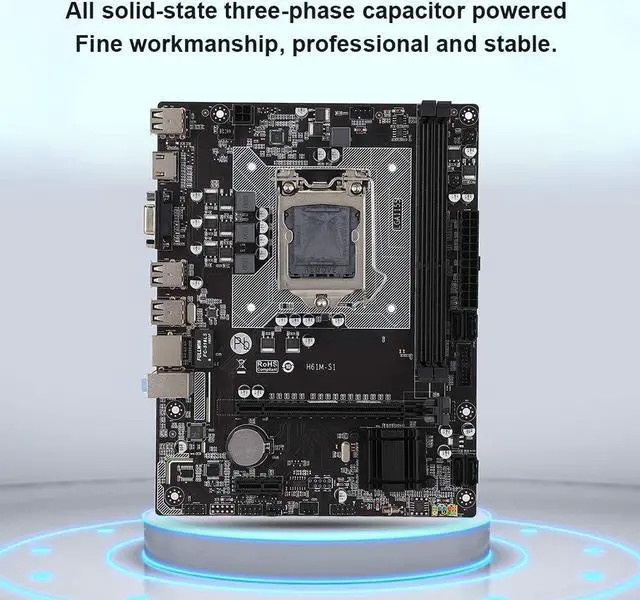 Alt view image 4 of 5 - SATA USB 2.0 PC Motherboard Chip for Intel H61M, PCI E×1 Interface, 1155Pin DDR3 1066/1333/1600MHz Memory, 1xpci e×16 Graphics Slot, 6 Channel Audio Chip, CPU for LGA 1155 PC Motherboard