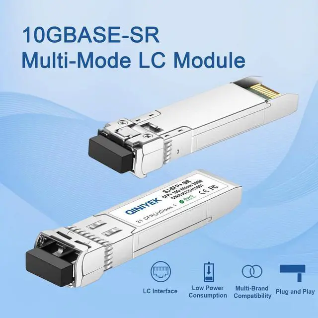 Alt view image 2 of 5 - 4Pack 10GBase-SR SFP+ LC Module, SFP Multi-Mode Gbic Transceiver 850nm,up to 300 Meters, Compatible with Cisco SFP-10G-SR, Unifi UF-MM-10G, Meraki MA-SFP-10GB-SR,Fortinet,Mikrotik,Netgear,Supermicro