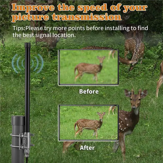 Alt view image 5 of 5 - 10dBi Outdoor 4G LTE Long Range Cellular Trail Camera Antenna with 20ft Cable for Spypoint Flex Flex-M Link Micro Link EVO Stealth Cam Tactacam Reveal X PRO Gen 2.0/3.0 Muddy Trail Camera, Eifagur