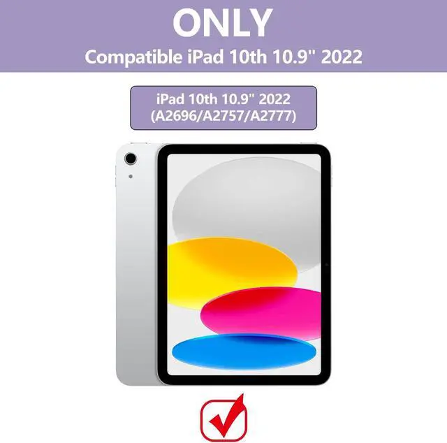 Alt view image 2 of 5 - GOKOCO for iPad 10th Keyboard Case 10.9 inch 2022, Blackit Wireless Keyboard Case with Pencil Holder for iPad 10 Generation 2022-Lavender