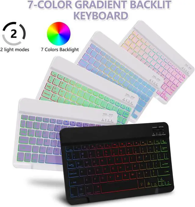 Alt view image 3 of 5 - GOKOCO for iPad 10th Keyboard Case 10.9 inch 2022, Blackit Wireless Keyboard Case with Pencil Holder for iPad 10 Generation 2022-Lavender