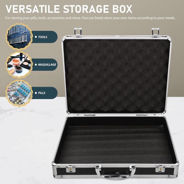 Alt view image 2 of 5 - ERINGOGO Aluminum Briefcase - 11 Inch Hard Laptop Briefcases with Key Lock, Multifunctional Attache Case