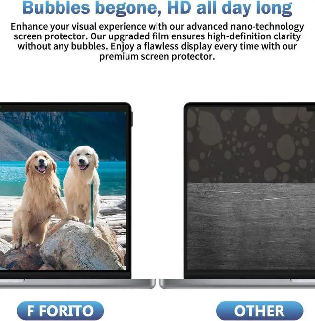 Alt view image 5 of 5 - F FORITO Laptop Privacy Screen Protector Compatible with Apple MacBook Air 15.3-inch 2024 2023 Release M3 A3114 M2 A2941, Removable Anti Blue Light Crystal Clear Privacy Screen Filter