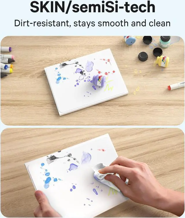 Alt view image 5 of 5 - GreenLaw for iPad 10th Generation Case with Keyboard, Stain-Resistant Surface, Dual-Device Connection, 7 Color Backlit, Detachable Wireless Keyboard for iPad 10th Gen. 10.9" 2022, White Smoke