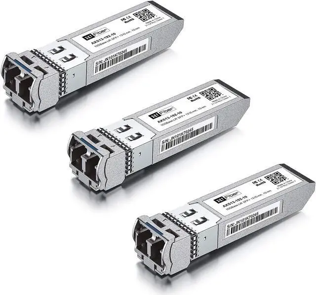 Main image of 10G Single Mode SFP+ LC Module, 10GBase-LR Fiber Transceiver for Cisco SFP-10G-LR, Meraki MA-SFP-10GB-LR, Ubiquiti UniFi, Mikrotik, Netgear, Fortinet, D-Link and More (SMF,1310nm,10km,DDM) 3 pacl