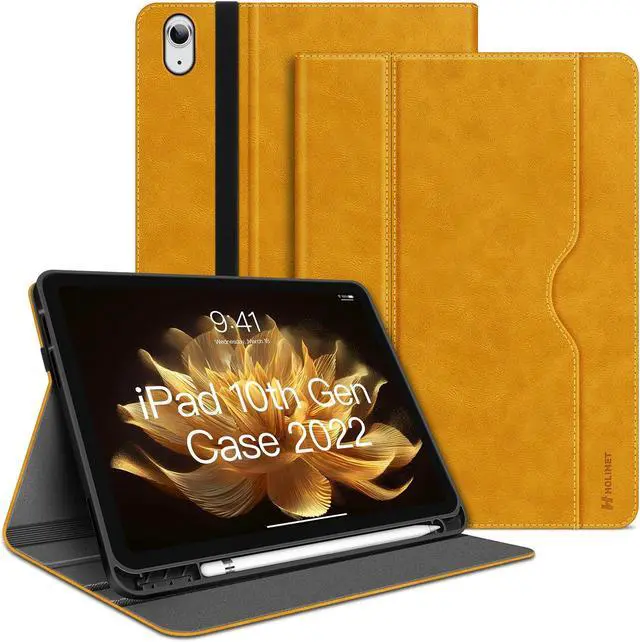 Main image of HOLIMET Case for iPad (A16) 11th Generation 11 Inch 2025/ iPad 10th Generation 2022 New iPad 10.9 Inch Case with Pencil Holder, Protective Cases Shockproof Cover, (Yellow)