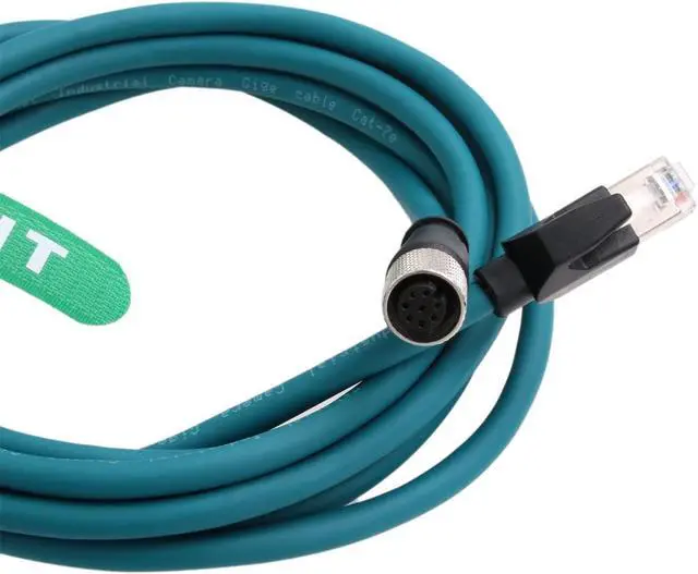 Alt view image 2 of 5 - HangTon Ethernet Cable M12 A-Coding 8 Pin Female to RJ45 Cat-7e Patch Cord for Industrial Actuator Sensor Profibus Network Automation Application 3m