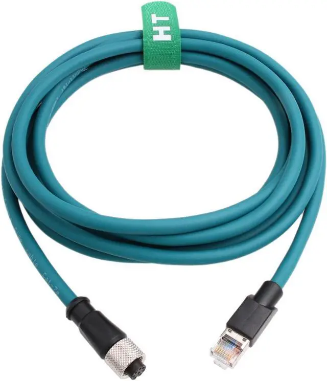 Alt view image 3 of 5 - HangTon Ethernet Cable M12 A-Coding 8 Pin Female to RJ45 Cat-7e Patch Cord for Industrial Actuator Sensor Profibus Network Automation Application 3m
