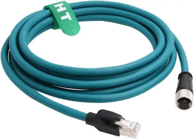 Alt view image 4 of 5 - HangTon Ethernet Cable M12 A-Coding 8 Pin Female to RJ45 Cat-7e Patch Cord for Industrial Actuator Sensor Profibus Network Automation Application 3m