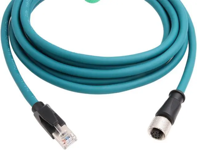 Alt view image 5 of 5 - HangTon Ethernet Cable M12 A-Coding 8 Pin Female to RJ45 Cat-7e Patch Cord for Industrial Actuator Sensor Profibus Network Automation Application 3m