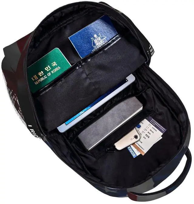 Alt view image 5 of 5 - FuriTou Motocross Dirt Bike American Flag Backpack Motorcycle Biker Double Shoulder Bag Laptop Bagpack for Men Women Bookbag for Work Camping Travel