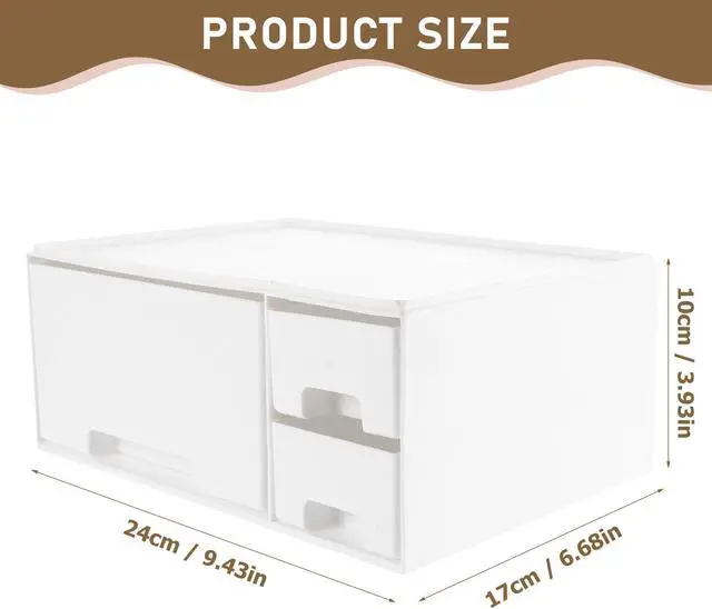 Alt view image 2 of 5 - Gatuida Desk Monitor Stand Riser: Desk Organizer with Drawer for Office Supplies, White